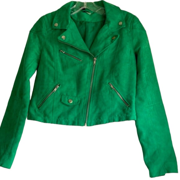 H&M Divided green fabric motor jacket Size 8 - Picture 1 of 7
